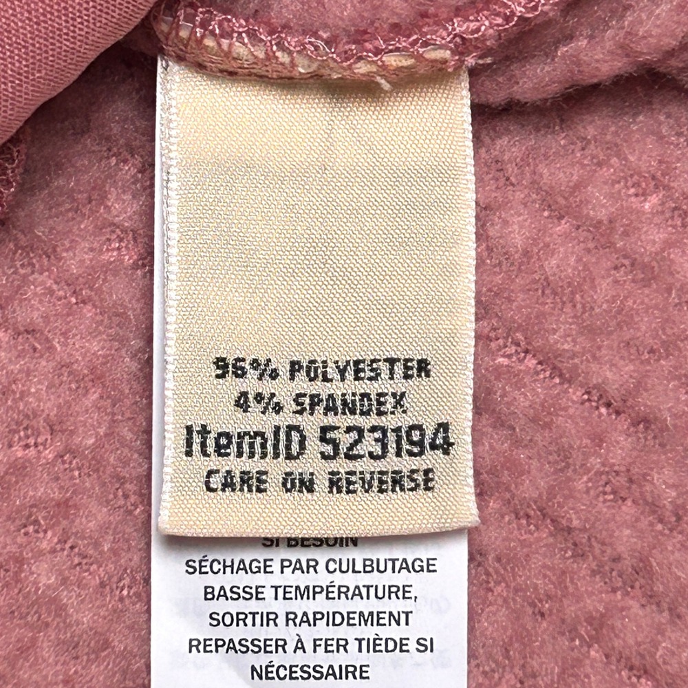 L.L.Bean Women's Waffle Knit Quarter Zip Pullover M Dusty Rose Fleece - Picture 4 of 9